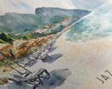 Jaz Beach, Montenegro Watercolor Beach Print, Vacation Gift, Montenegro Wall Art, Beach Painting, Beach Decor, Beach Painting