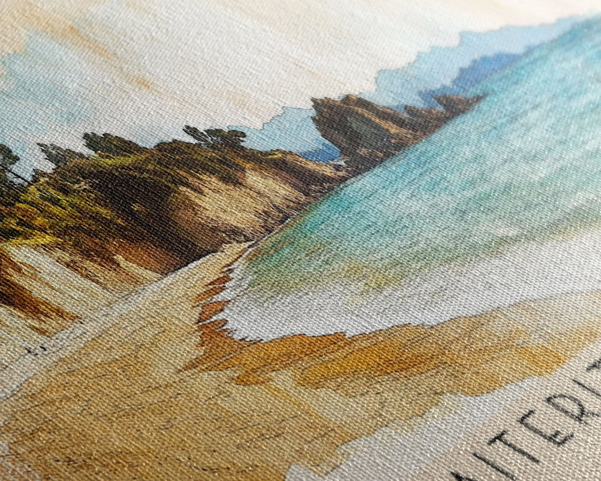 Kaiteriteri Beach, Nelson, New Zealand Watercolor Print, Vacation Gift, Nelson, New Zealand Wall Art, Beach Painting, Beach Decor, Large Wall Art, Wood Frame Art