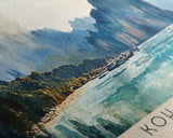 Koh Phi Phi, Thailand Watercolor Print, Vacation Gift, Thailand Wall Art, Beach Painting, Beach Decor, Large Wall Art, Wood Frame Art