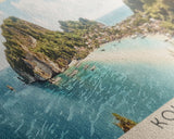 Koh Tao, Thailand Watercolor Print, Vacation Gift, Thailand Wall Art, Beach Painting, Beach Decor, Large Wall Art, Wood Frame Art