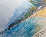 Ovabükü Beach, Turkey Watercolor Beach Print, Vacation Gift, Turkey Wall Art, Beach Painting, Beach Decor, Beach Painting