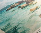 The Baths, British Virgin Islands Watercolor Beach Print, Vacation Gift, British Virgin Islands Wall Art, Framed Canvas Print, Framed Beach Painting