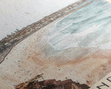 Bondi Beach, Sydney, Australia Watercolor Print, Vacation Gift, Sydney, Australia Wall Art, Beach Painting, Beach Decor, Large Wall Art, Wood Frame Art