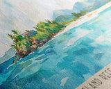 Buck Island Reef National Monument, US Virgin islands Watercolor Print, Vacation Gift, US Virgin islands Wall Art, Beach Painting, Beach Decor, Beach Or Lakehouse Art