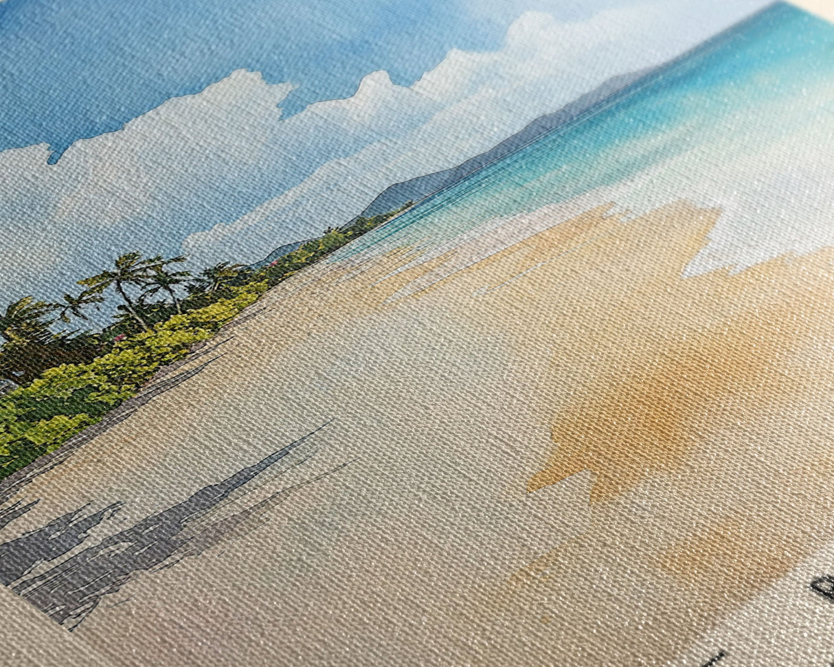 Cane Bay Beach, US Virgin islands Watercolor Beach Print, Vacation Gift, US Virgin islands Wall Art, Beach Painting, Beach Decor, Beach Painting