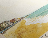 Viareggio Beach, Italy Watercolor Beach Print, Vacation Gift, Italy Wall Art, Beach Painting, Beach Decor, Beach Painting