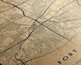 Fort Worth map print poster or framed canvas, Texas map print poster canvas, Fort Worth city map print poster canvas, Panther City