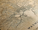 Vintage Washington map print poster or framed canvas | Washington dc city map print poster canvas | District of Columbia print poster canvas