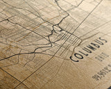 Columbus vintage map print poster or framed canvas, Ohio map print poster canvas, Columbus city map print poster canvas