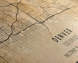 Denver map print poster canvas, Colorado map print poster canvas, Denver city map print poster canvas, framed road map art, office decor