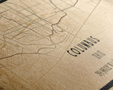 Columbus Panoramic vintage map print poster or framed canvas, Ohio map print poster canvas, Columbus city map print poster canvas