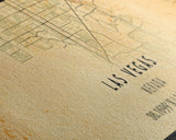 Panoramic Old Las Vegas City Map Wall Art Canvas Print, Vintage Style Las Vegas Map, Framed Wall Art, Cool Las Vegas Wall Art, Office Decor