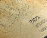 Panoramic London UK map print poster or framed canvas, London map print canvas, London city map print poster canvas, Vintage Travel Art