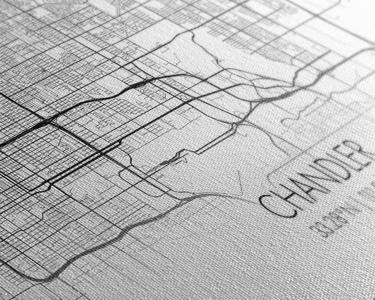 Chandler Street Map, Arizona Map, Map Print, Modern Art, Wall Art, Canvas Art, Office Décor, Prints Wall Art, Farmhouse Prints, Room Décor