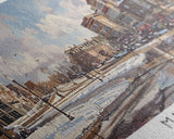 Madison Wisconsin Panoramic Watercolor Cityscape, Framed Canvas Print for Living Room, Office Wall Art, Urban Decor, Travel Poster