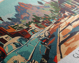 Glendale Arizona Panoramic Wall Art, Mid Century Modern Framed Canvas Print, Retro Pop Art Travel Poster, Home Decor, Office Wall Art, Gift Idea