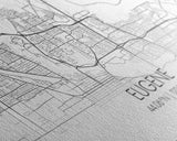 Eugene Street Map, Oregon Map, Map Art, Minimalist Art, Wall Art, Canvas Art, Newlywed Gift, Bar Wall Décor, Rustic Home Décor, Couples Gift