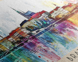 Bratislava Slovakia Wall Art, Panoramic Travel Poster, Panoramic Framed Canvas Print, City Wall Art, Wall Hanging Home Decor, Travel Art