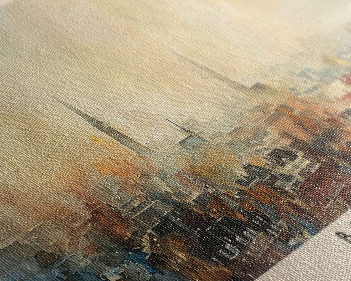 Breda Netherlands Panoramic Travel Poster, Framed Canvas Print or Metal Wall Art, Travel Art, Home Decor, Panoramic Painting, Midcentury Art