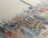 Bruges Belgium Panoramic Travel Poster, Framed Canvas Print or Metal Wall Art, Travel Art, Home Decor, Panoramic Painting, Midcentury Art