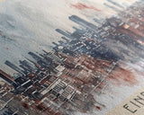 Eindhoven Netherlands Panoramic Travel Poster, Framed Canvas Print or Metal Wall Art, Travel Art, Home Decor, Panoramic Painting, Midcentury Art