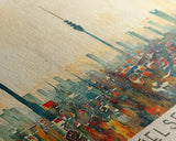 Gelsenkirchen Germany Panoramic Travel Poster, Framed Canvas Print or Metal Wall Art, Travel Art, Home Decor, Panoramic Painting, Midcentury Art