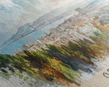 Getafe Spain Panoramic Travel Poster, Framed Canvas Print or Metal Wall Art, Travel Art, Home Decor, Panoramic Painting, Midcentury Art