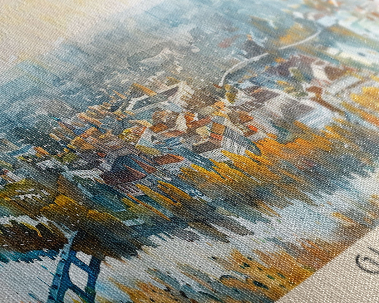 Gliwice Poland Panoramic Travel Poster, Framed Canvas Print or Metal Wall Art, Travel Art, Home Decor, Panoramic Painting, Midcentury Art