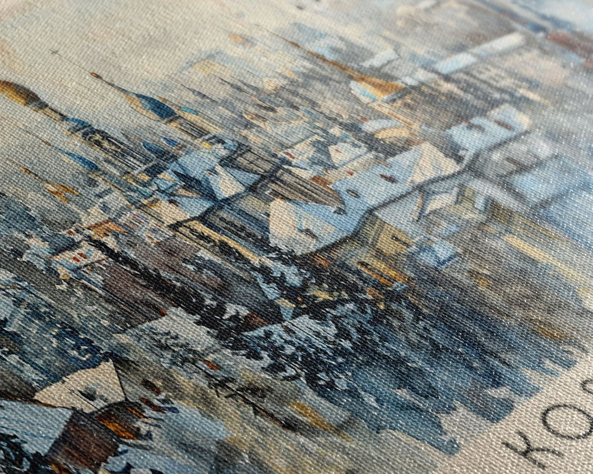 Kostroma Russia Panoramic Travel Poster, Framed Canvas Print or Metal Wall Art, Travel Art, Home Decor, Panoramic Painting, Midcentury Art