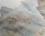 Rio Tinto Panoramic Travel Poster, Framed Canvas Print or Metal Wall Art, Travel Art, Home Decor, Panoramic Painting, Midcentury Art
