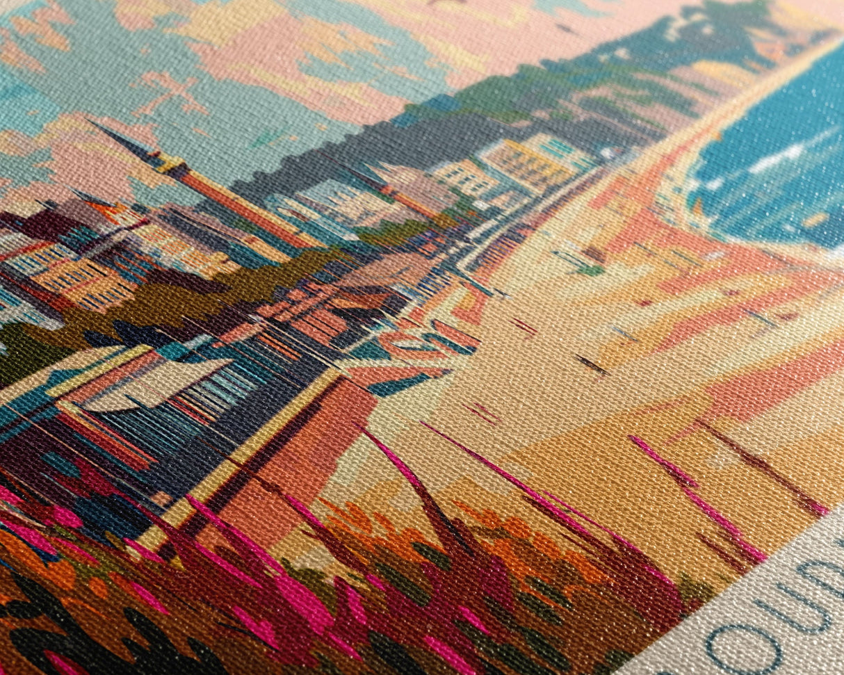 Bournemouth United Kingdom Wall Art, Panoramic Travel Poster, Panoramic Framed Canvas Print, City Wall Art, Wall Hanging Home Decor, Travel Art