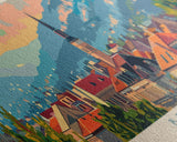 Brčko Bosnia Wall Art, Panoramic Travel Poster, Panoramic Framed Canvas Print, City Wall Art, Wall Hanging Home Decor, Travel Art