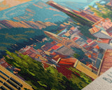 Burgos Spain Wall Art, Panoramic Travel Poster, Panoramic Framed Canvas Print, City Wall Art, Wall Hanging Home Decor, Travel Art