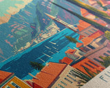 Funchal Portugal Travel Print Wall Art, Panoramic City Art, Travel Art, Wall Decor, Vacation Gift, Framed Canvas Print Or Metal Art