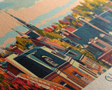 Gliwice Poland Panoramic Travel Poster, Framed Canvas Print or Metal Wall Art, Travel Art, Home Decor, Panoramic Painting, Midcentury Art