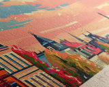 Horsens Denmark Travel Print Wall Art, Panoramic City Art, Travel Art, Wall Decor, Vacation Gift, Framed Canvas Print Or Metal Art