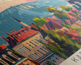 Karlovac Croatia Travel Art, City Art, Framed Canvas Print or Metal Wall Art, Europe Travel Poster, Panoramic Wall Art, Extra Wide Wall Art