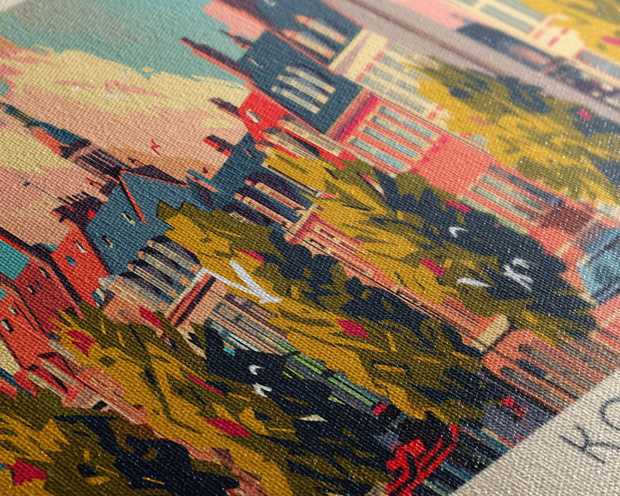 Kolding Denmark Travel Print Wall Art, Panoramic City Art, Travel Art, Wall Decor, Vacation Gift, Framed Canvas Print Or Metal Art