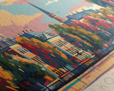 Kostroma Russia Panoramic Travel Poster, Framed Canvas Print or Metal Wall Art, Travel Art, Home Decor, Panoramic Painting, Midcentury Art