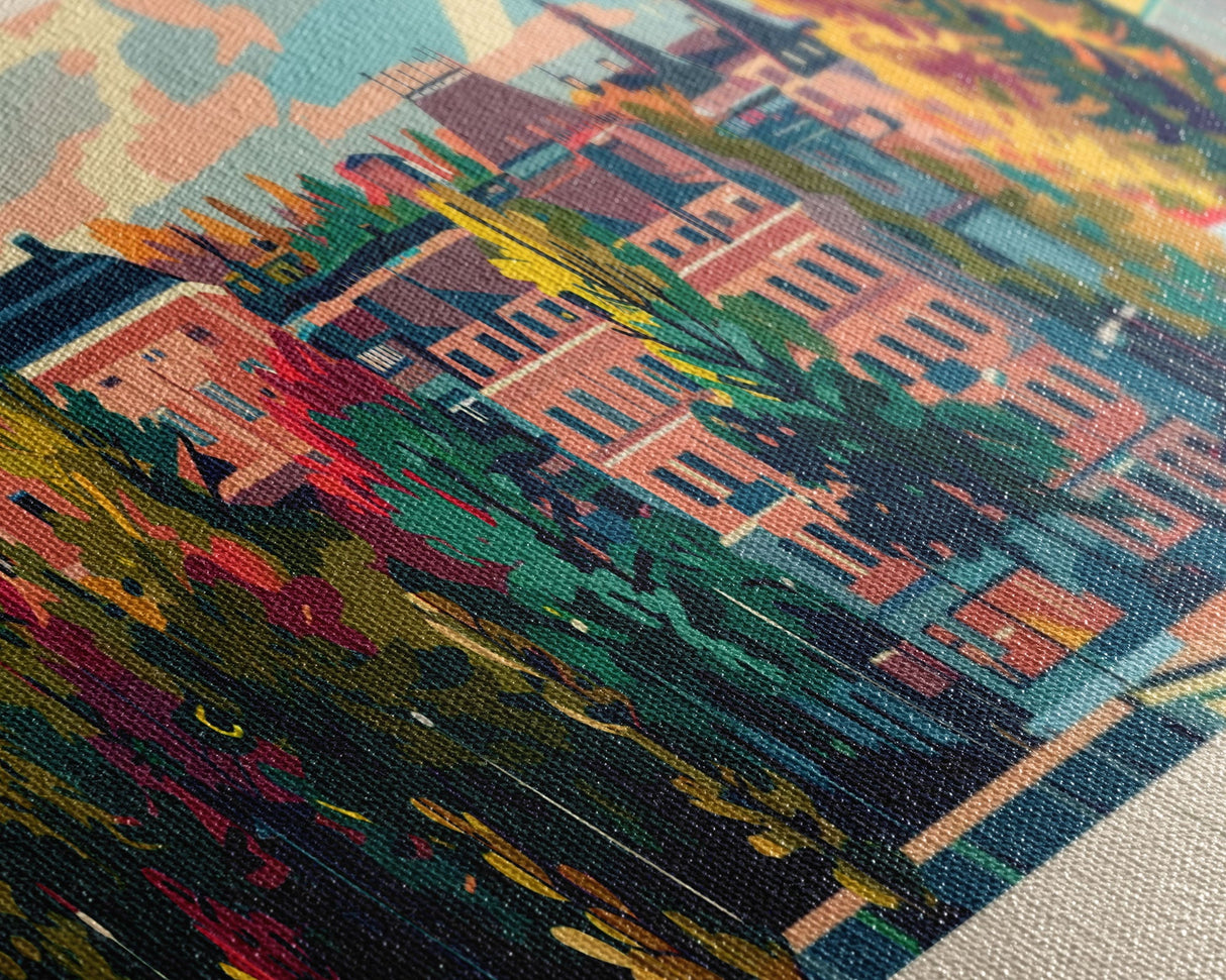 Lahti Finland Panoramic Travel Poster, Framed Canvas Print or Metal Wall Art, Travel Art, Home Decor, Panoramic Painting, Midcentury Art