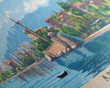 Antalya Turkey Panoramic Travel Poster, Framed Canvas Print or Metal Wall Art, Travel Art, Home Decor, Panoramic Painting, Midcentury Art