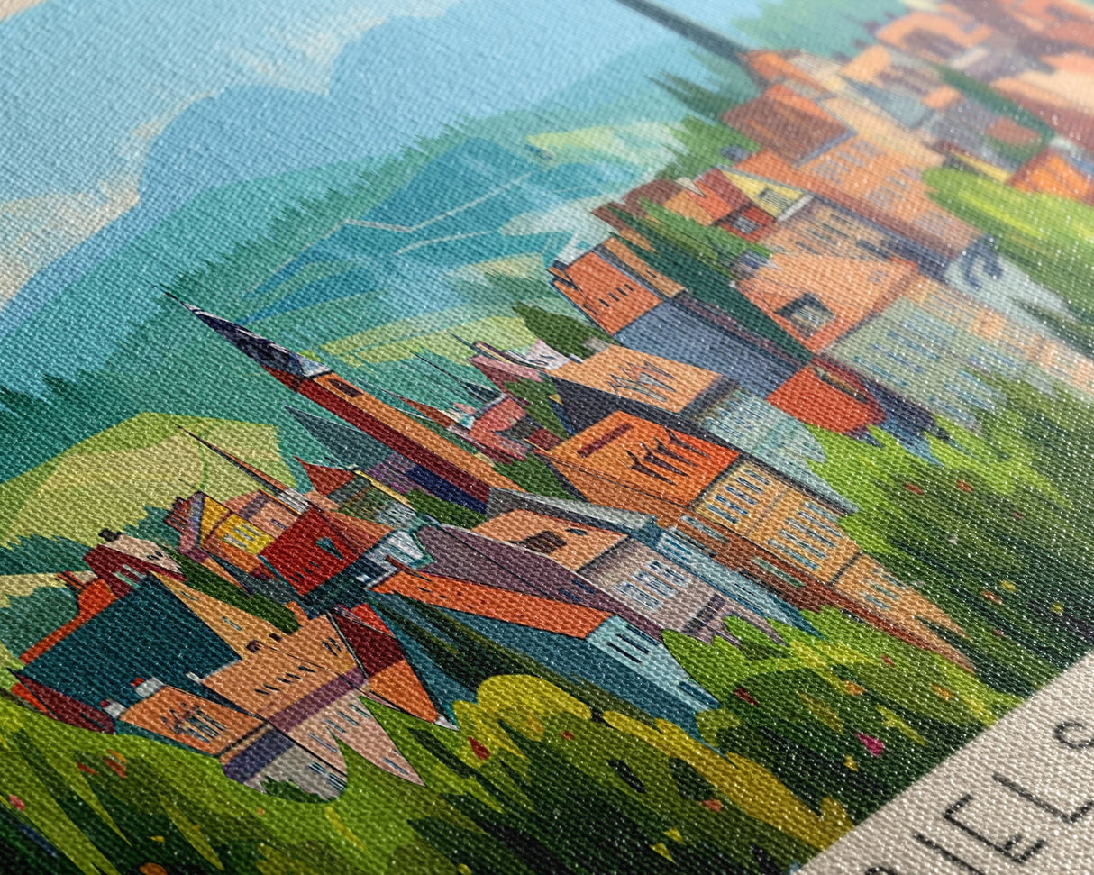 Bielsko Biala Poland Travel Art, City Art, Framed Canvas Print or Metal Wall Art, Europe Travel Poster, Panoramic Wall Art, Extra Wide Wall Art