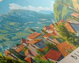 Bijeljina Bosnia Panoramic Travel Poster, Framed Canvas Print or Metal Wall Art, Travel Art, Home Decor, Panoramic Painting, Midcentury Art