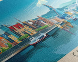 Cardiff United Kingdom Travel Art, City Art, Framed Canvas Print or Metal Wall Art, Europe Travel Poster, Panoramic Wall Art, Extra Wide Wall Art