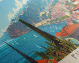 Funchal Portugal Travel Print Wall Art, Panoramic City Art, Travel Art, Wall Decor, Vacation Gift, Framed Canvas Print Or Metal Art