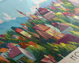 Horlivka Ukraine Wall Art, Panoramic Travel Poster, Panoramic Framed Canvas Print, City Wall Art, Wall Hanging Home Decor, Travel Art