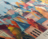 Ivanovo Russia Panoramic Travel Poster, Framed Canvas Print or Metal Wall Art, Travel Art, Home Decor, Panoramic Painting, Midcentury Art