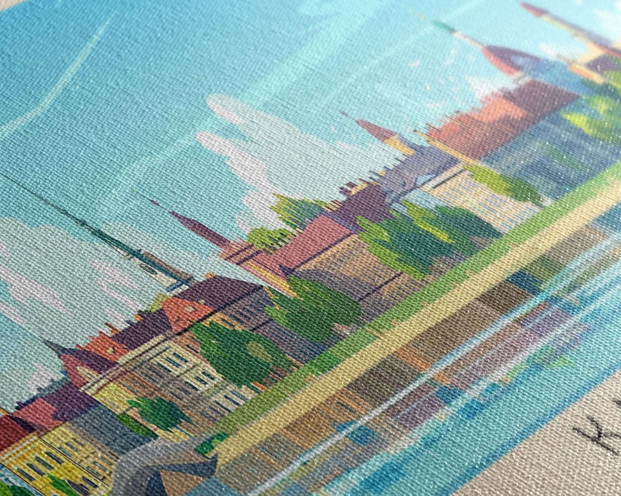 Kaunas Lithuania Travel Print Wall Art, Panoramic City Art, Travel Art, Wall Decor, Vacation Gift, Framed Canvas Print Or Metal Art