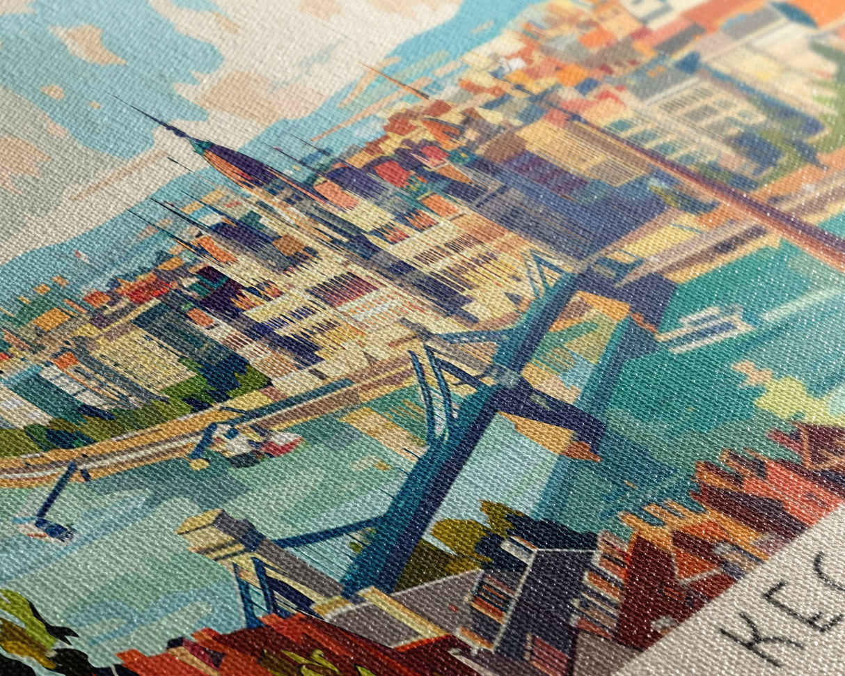 Kecskemet Hungary Wall Art, Panoramic Travel Poster, Panoramic Framed Canvas Print, City Wall Art, Wall Hanging Home Decor, Travel Art