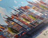 Kortrijk Belgium Travel Print Wall Art, Panoramic City Art, Travel Art, Wall Decor, Vacation Gift, Framed Canvas Print Or Metal Art